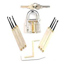 Cadeado de Prática Transparente com Ferramentas Lockpicking 8PC (Combo 8-B)